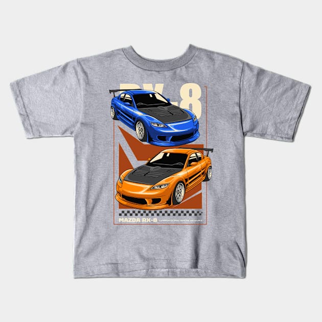 Dashing Mazda RX-8 Kids T-Shirt by Harrisaputra